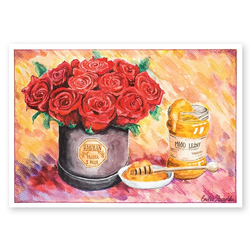 Pocztówka - Bukiet Róż