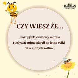 Cześć! Pyłek kwiatowy to bogactwo witamin i minerałów! 

✅Zawiera kompleks witamin B oraz m.in. witaminę C, E czy K. 
✅Wspiera odporność, układ krwionośny więc jest świetnym wyborem dla osób starszych. 
✅Możesz go spożywać mimo alergii na pyłki traw gdyż pszczoła nie zbiera pyłków lotnych, które ową alergię powodują.
✅Znajdziesz w naszym sklepie pyłek wielokwiatowy, gryczany i wrzosowy. 

A po więcej informacji zajrzyj do linku w BIO! 
#pyłek #pyłekkwiatowy #produktpszczeli #lokalnyprodukt #ciekawostka #czywieszże #odporność #dlazdrowia #pasiekazpasja #pasiekazpasjahawran #witaminy